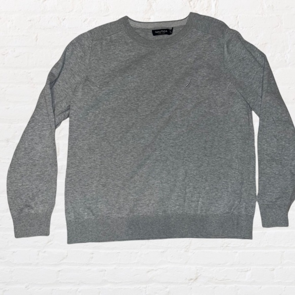Nautica Knit Grey Crewneck Sweater